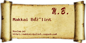Makkai Bálint névjegykártya